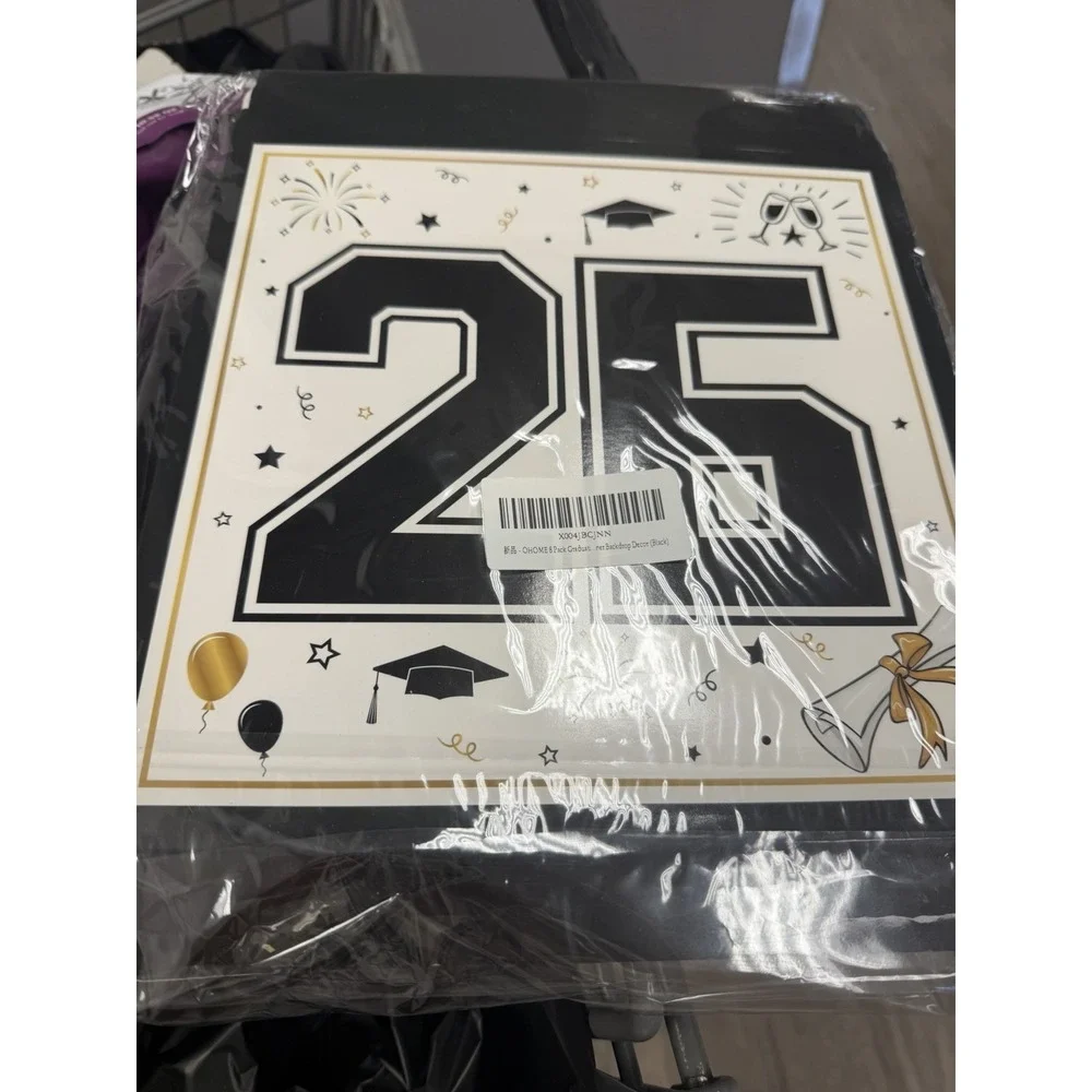 8 Pack Graduation Decorations 2026 - Black Gold Balloon Boxes for Class of 2026.